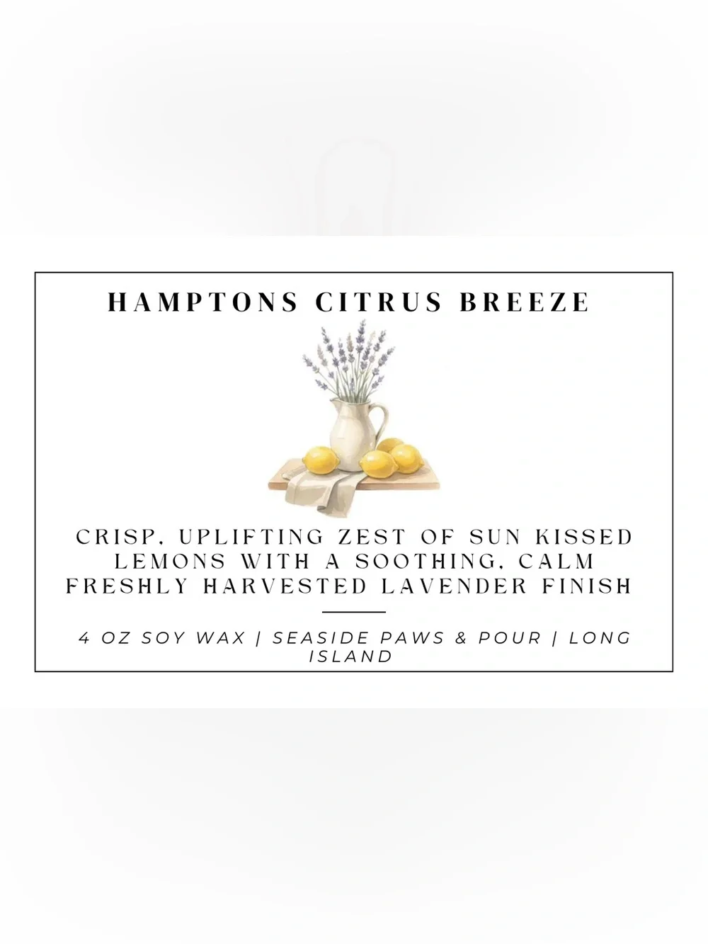 Hamptons Citrus Breeze – Lemon Lavender Soy Candle 🍋💜
